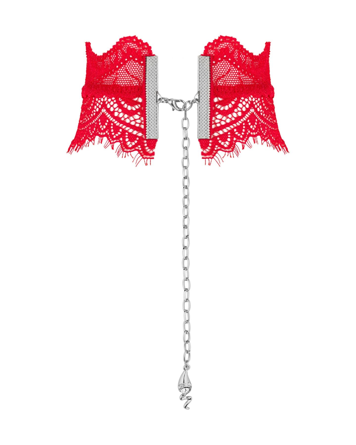 Широкий мереживний чокер Obsessive Bergamore choker, red