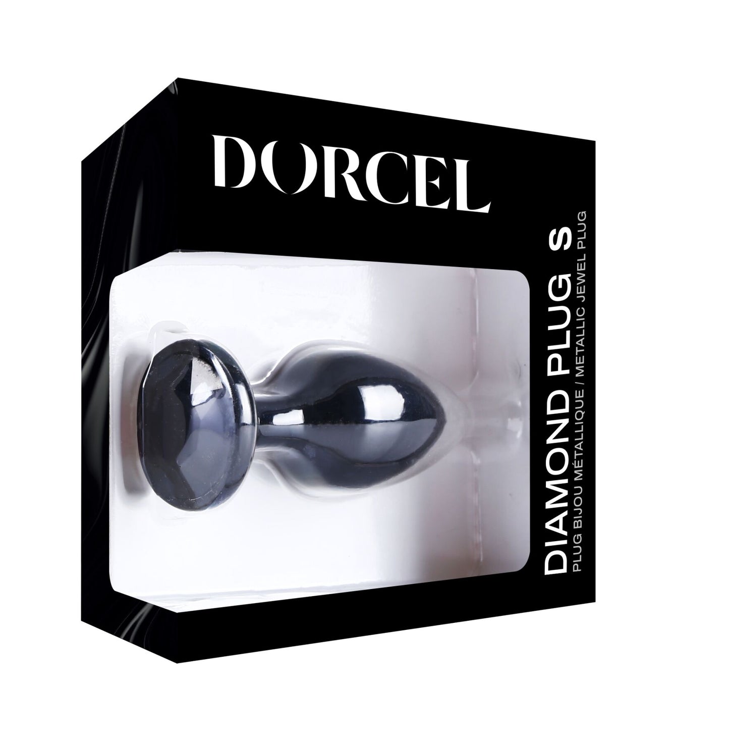 Металева анальна пробка з кристалом Dorcel Diamond Plug Black S