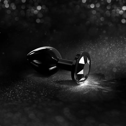 Металева анальна пробка з кристалом Dorcel Diamond Plug Black M