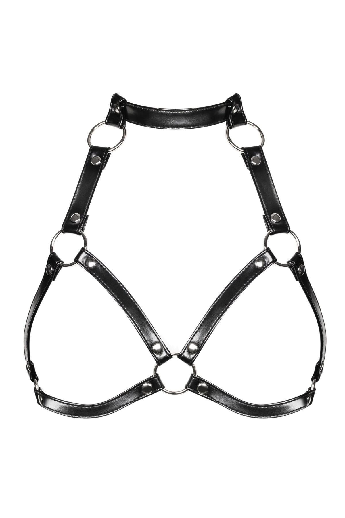 Портупея на груди Obsessive A740 harness black O/S, штучна шкіра