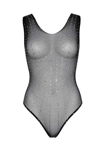 Leg Avenue Rhinestone fishnet bodysuit OS Black