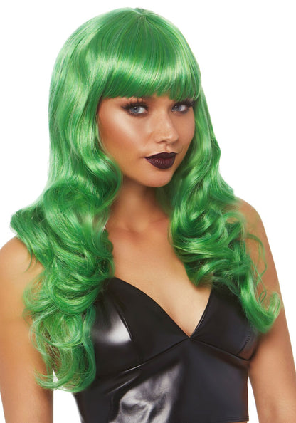 Хвиляста перука Leg Avenue Misfit Long Wavy Wig Green, довга, реалістичний вигляд, 61 см