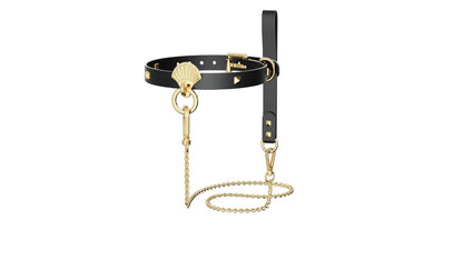 Розкішний нашийник з повідцем Zalo Collar & Leash Set Black, натуральна шкіра