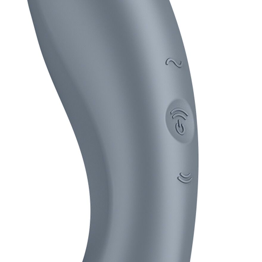 Вакуумний стимулятор з вібрацією Satisfyer Curvy Trinity 1 Bluegrey, іграшка 3в1