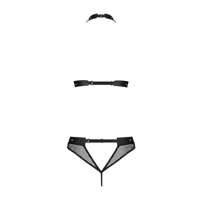 Білизна з відкритим доступом Passion MOONLIGHT SET S/M black, топ, стрінги