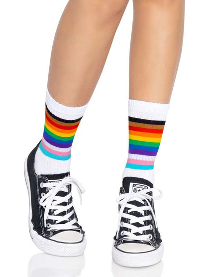 Шкарпетки жіночі в смужку Leg Avenue Pride crew socks Rainbow, 37–43 розмір