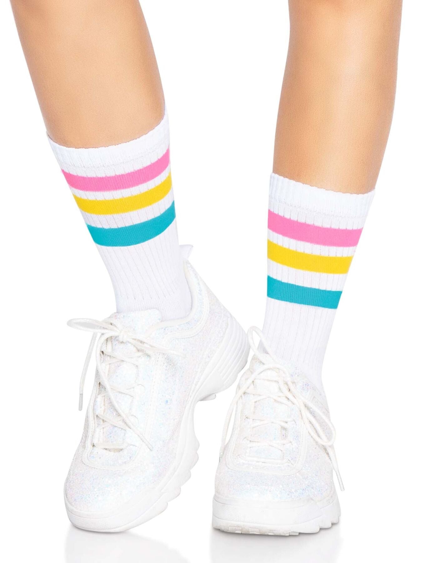 Шкарпетки жіночі в смужку Leg Avenue Pride crew socks Pansexual, 37–43 розмір