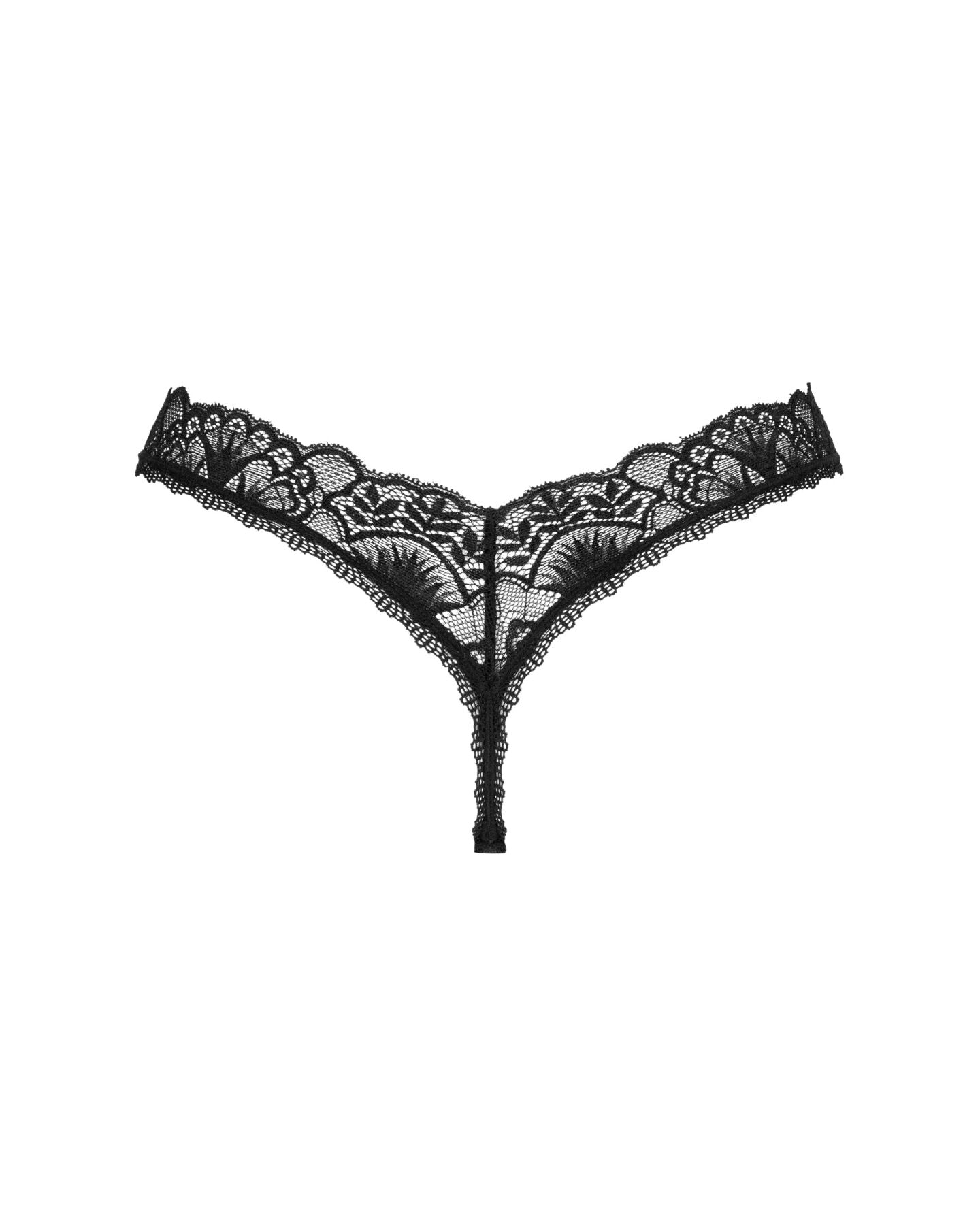 Мереживні стрінги Obsessive Donna Dream thong XS/S Black, низька посадка