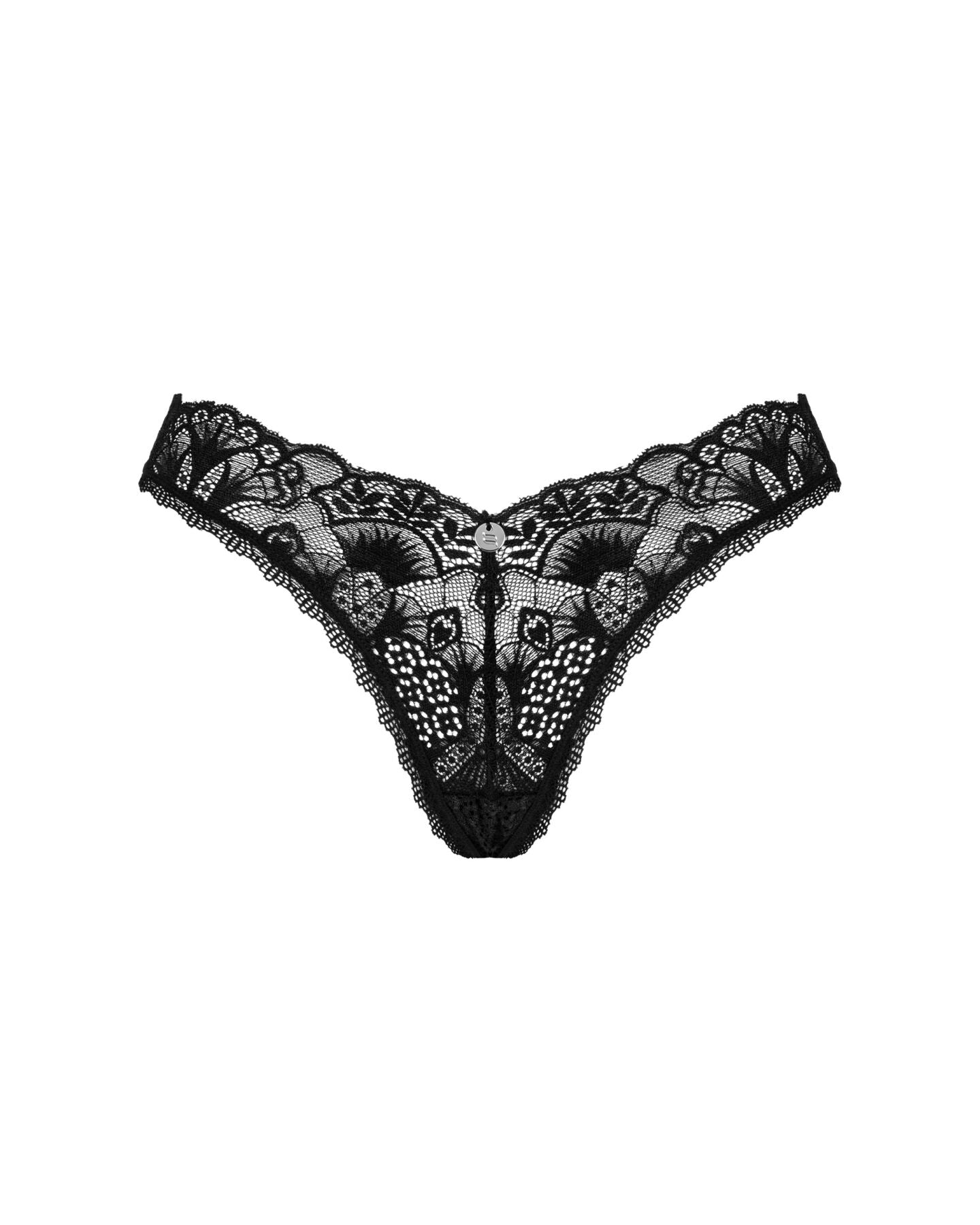 Мереживні стрінги Obsessive Donna Dream thong XS/S Black, низька посадка