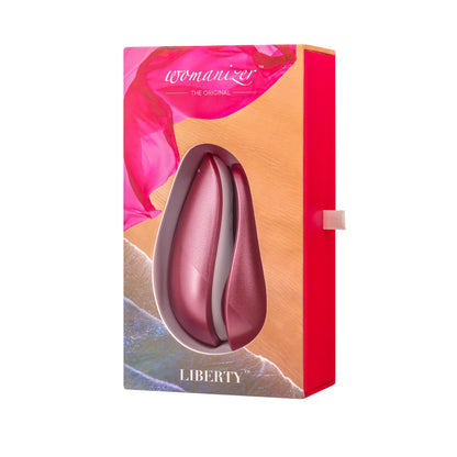 Вакуумний кліторальний стимулятор Womanizer Liberty Pink, магнітна кришка, 2 насадки