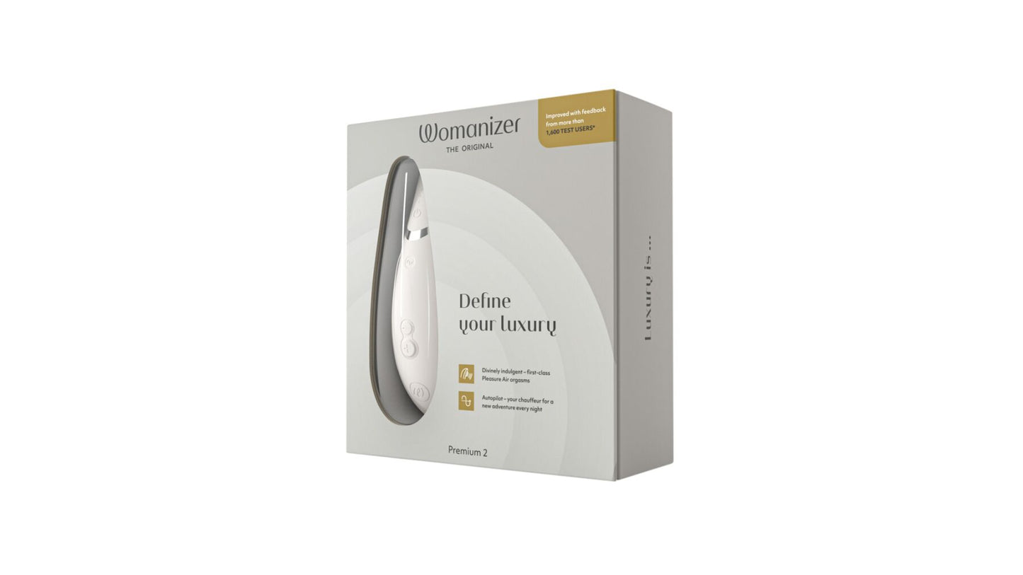 Вакуумний кліторальний стимулятор Womanizer Premium 2 - Grey, функції Autopilot та Smart Silence