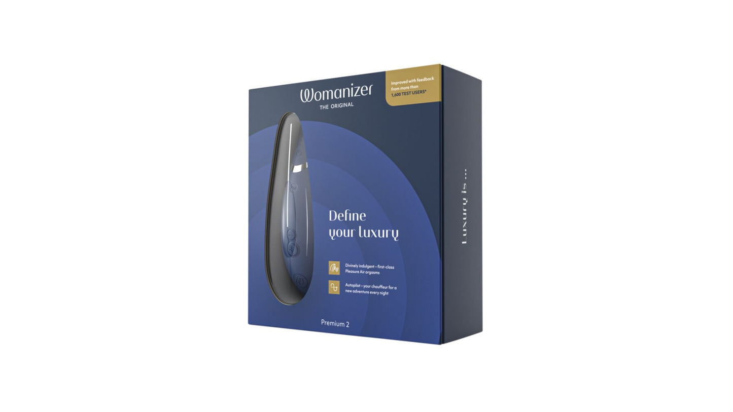 Вакуумний кліторальний стимулятор Womanizer Premium 2 - Blueberry, функції Autopilot та Smart Silenc