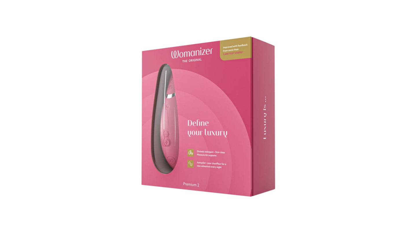 Вакуумний кліторальний стимулятор Womanizer Premium 2 - Raspberry, функції Autopilot та Smart Silenc