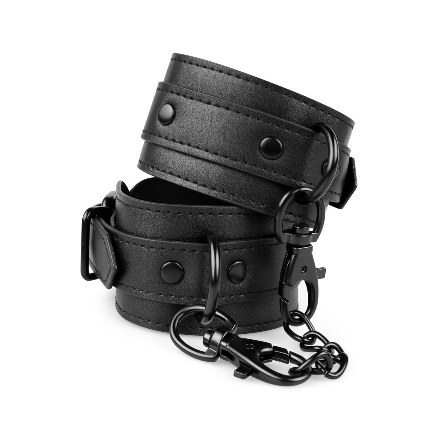 Наручники Bedroom Fantasies: Faux Leather Handcuffs One Size, чорні