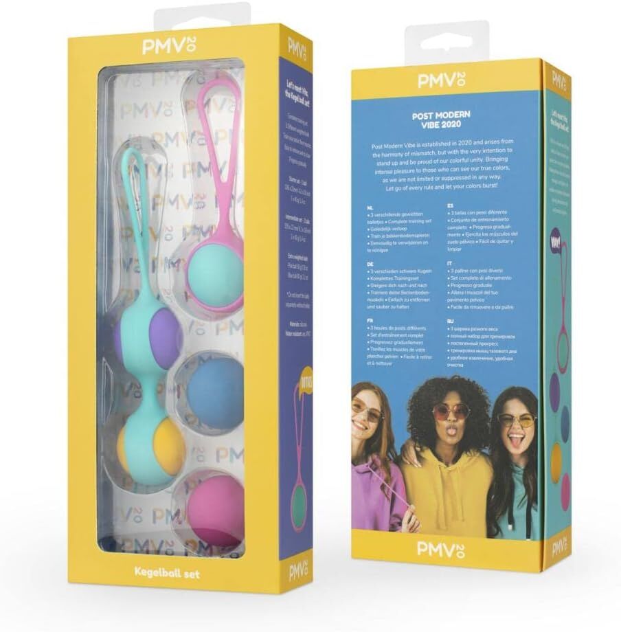 Набір вагінальних кульок PMV20: Vita – Kegel Ball Set, маса 40, 50, 60 г, два тримачі