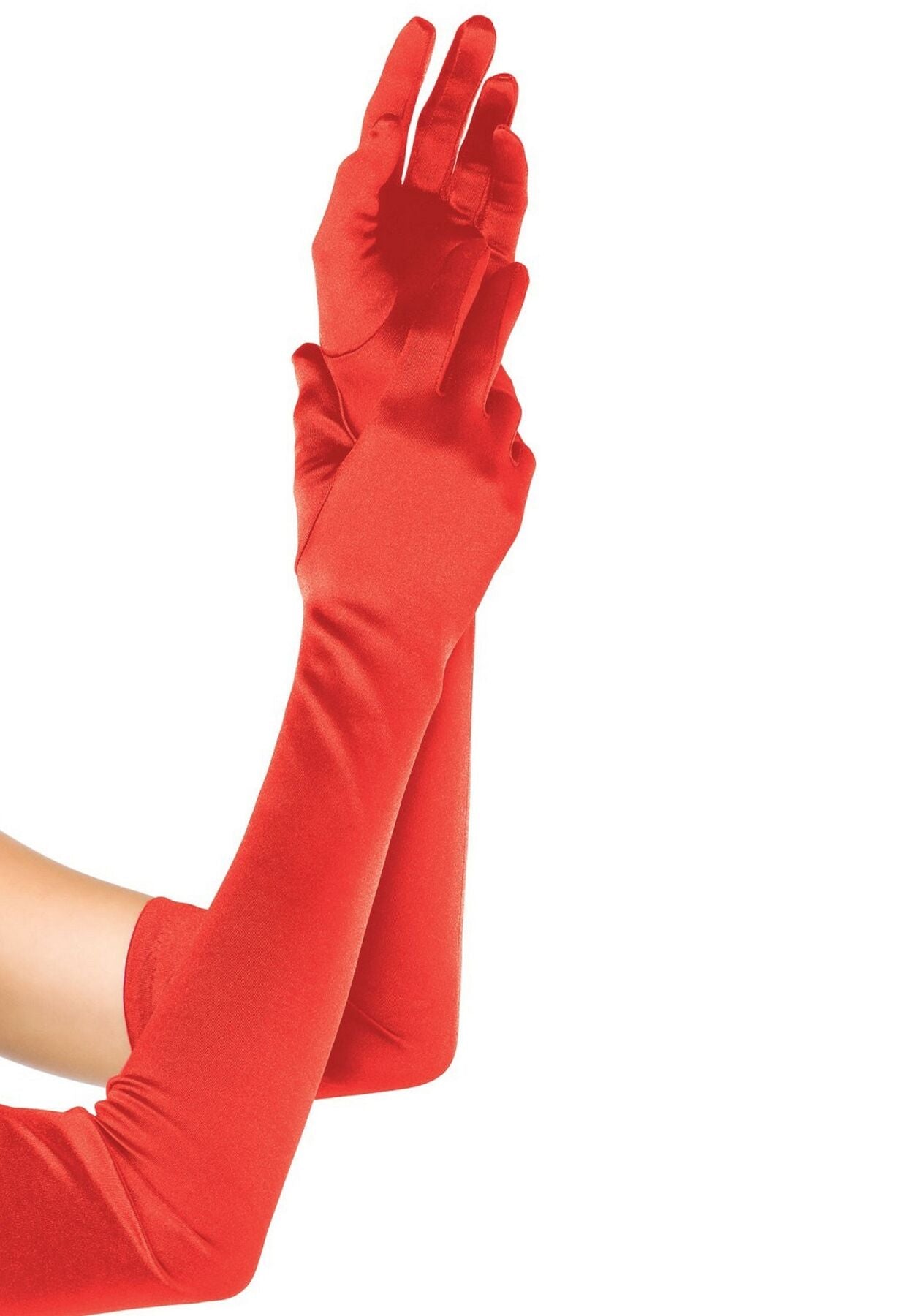 Довгі атласні рукавички Leg Avenue Extra Long Satin Gloves, One Size, червоні