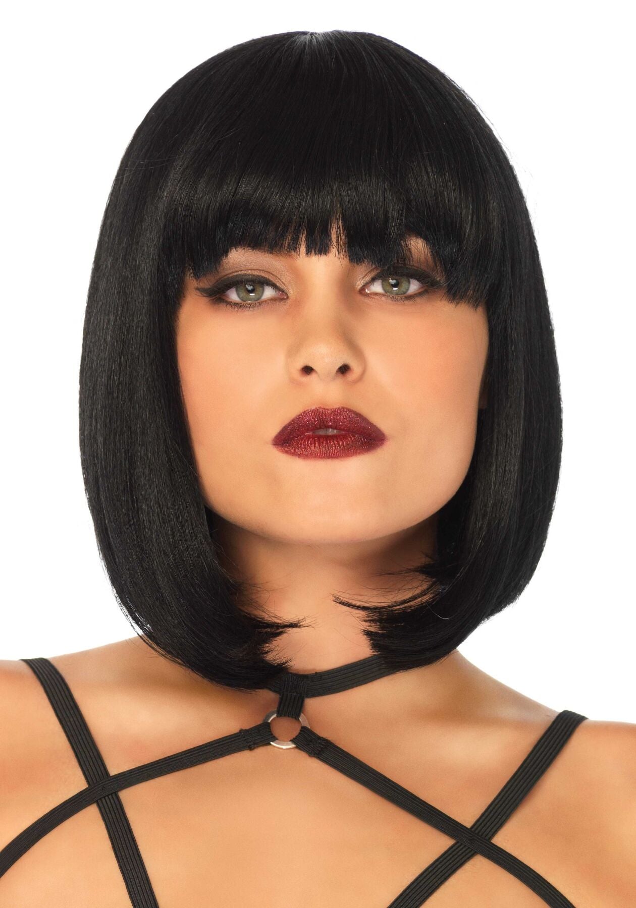 Коротка перука каре з чубчиком Leg Avenue Short natural bob wig, чорна