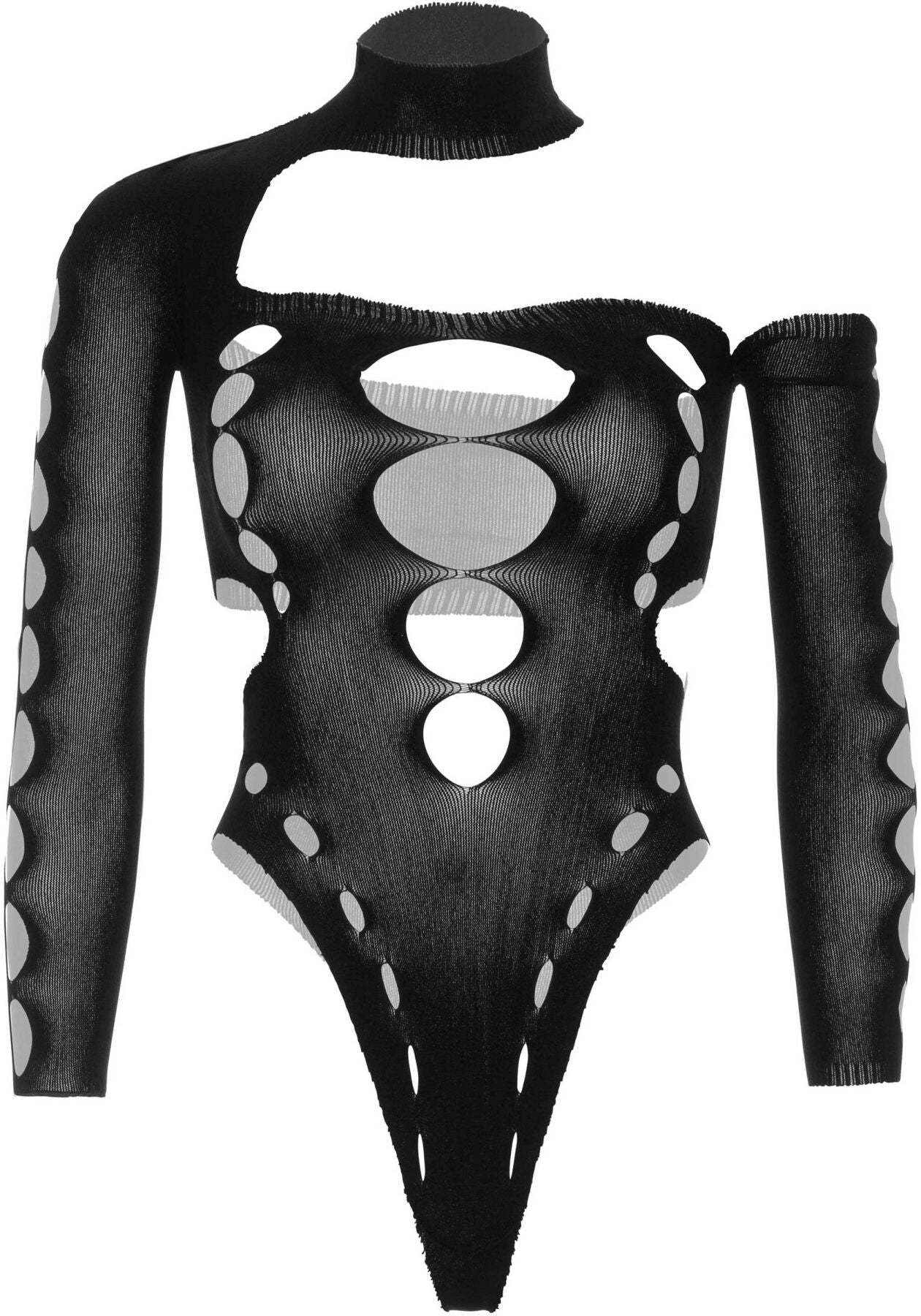 Безшовне боді на одне плече Leg Avenue Seamless thong back bodysuit, One Size, чорне