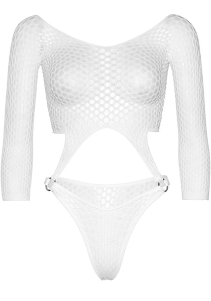 Еротичне боді Leg Avenue Top bodysuit with thong back White