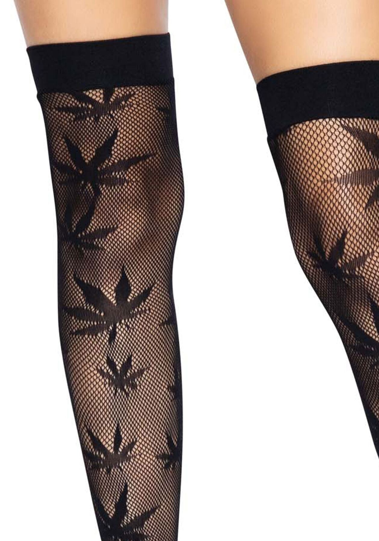 Панчохи з малюнком Leg Avenue 420 Net thigh highs Black