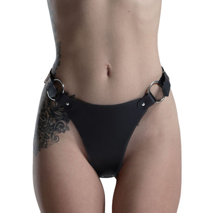 Трусики з натуральної шкіри Feral Feelings - String Bikini Black