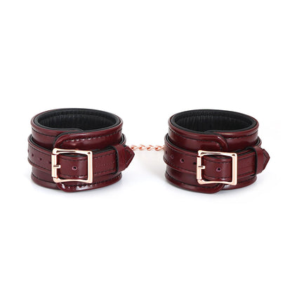 Шкіряні поножі Liebe Seele Wine Red Ankle Cuffs, знімний ланцюжок-кріплення