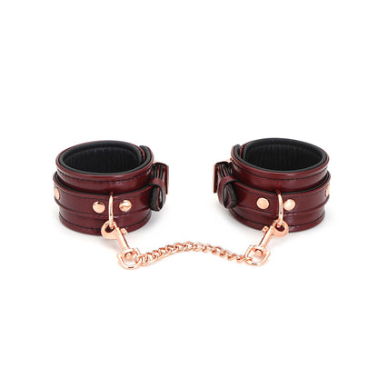 Шкіряні поножі Liebe Seele Wine Red Ankle Cuffs, знімний ланцюжок-кріплення