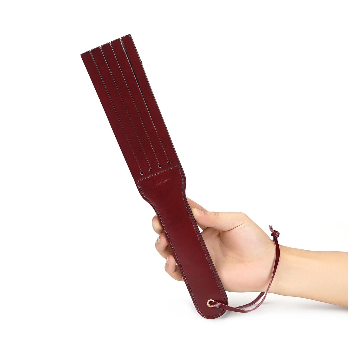 Двосторонній паддл Liebe Seele Wine Red Spanking Paddle, натуральна шкіра