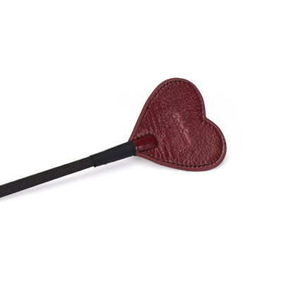 Шльопалка-сердечко Liebe Seele Wine Red Riding Crop with Heart-Shape Tip, натуральна шкіра