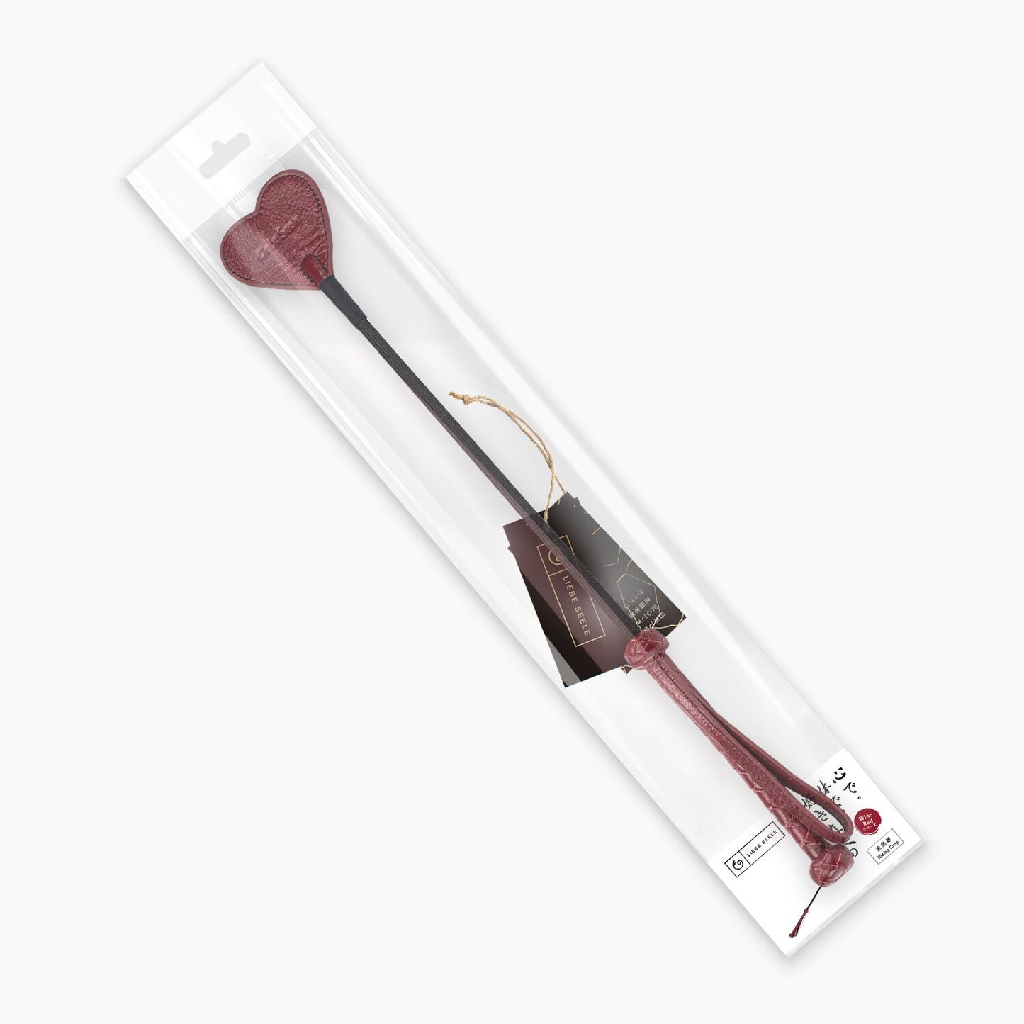 Шльопалка-сердечко Liebe Seele Wine Red Riding Crop with Heart-Shape Tip, натуральна шкіра