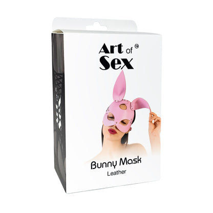 Шкіряна маска Зайчика Art of Sex - Bunny mask, колір Червоний