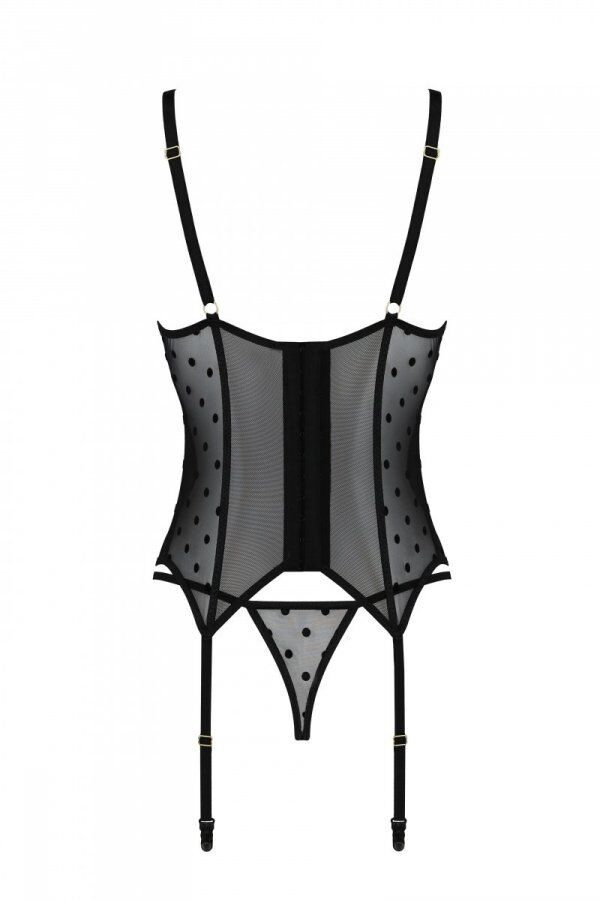 Корсет Passion MARINA CORSET, S/M, black, з відкритими чашками