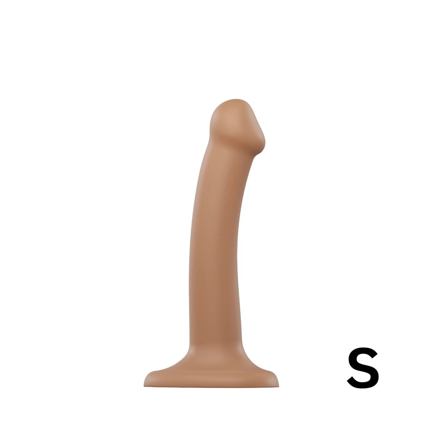 Насадка для страпона Strap-On-Me Dual Density Dildo Caramel S, діаметр 2,7 см, двошарова, гнучка