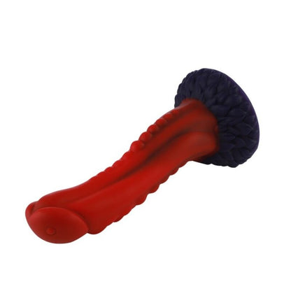 Силіконовий дилдо Hismith 8.35" Curved Silicone Dildo Red Monster Series