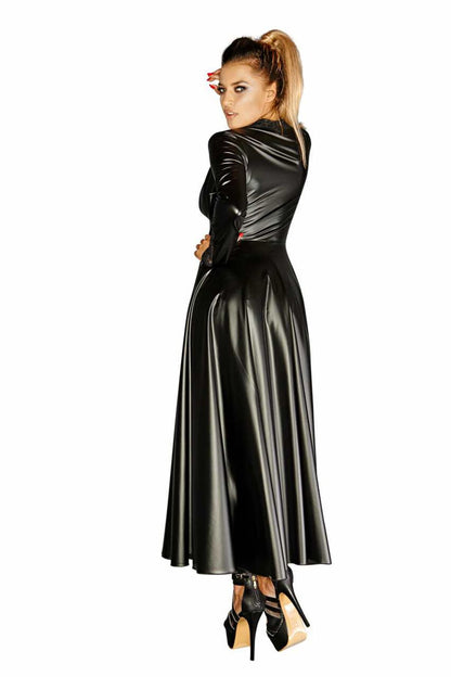 Сукня-плащ з мокрим ефектом Noir Handmade F128C Powerwetlook gown coat, S