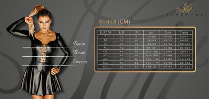 Сукня-плащ з мокрим ефектом Noir Handmade F128C Powerwetlook gown coat, S