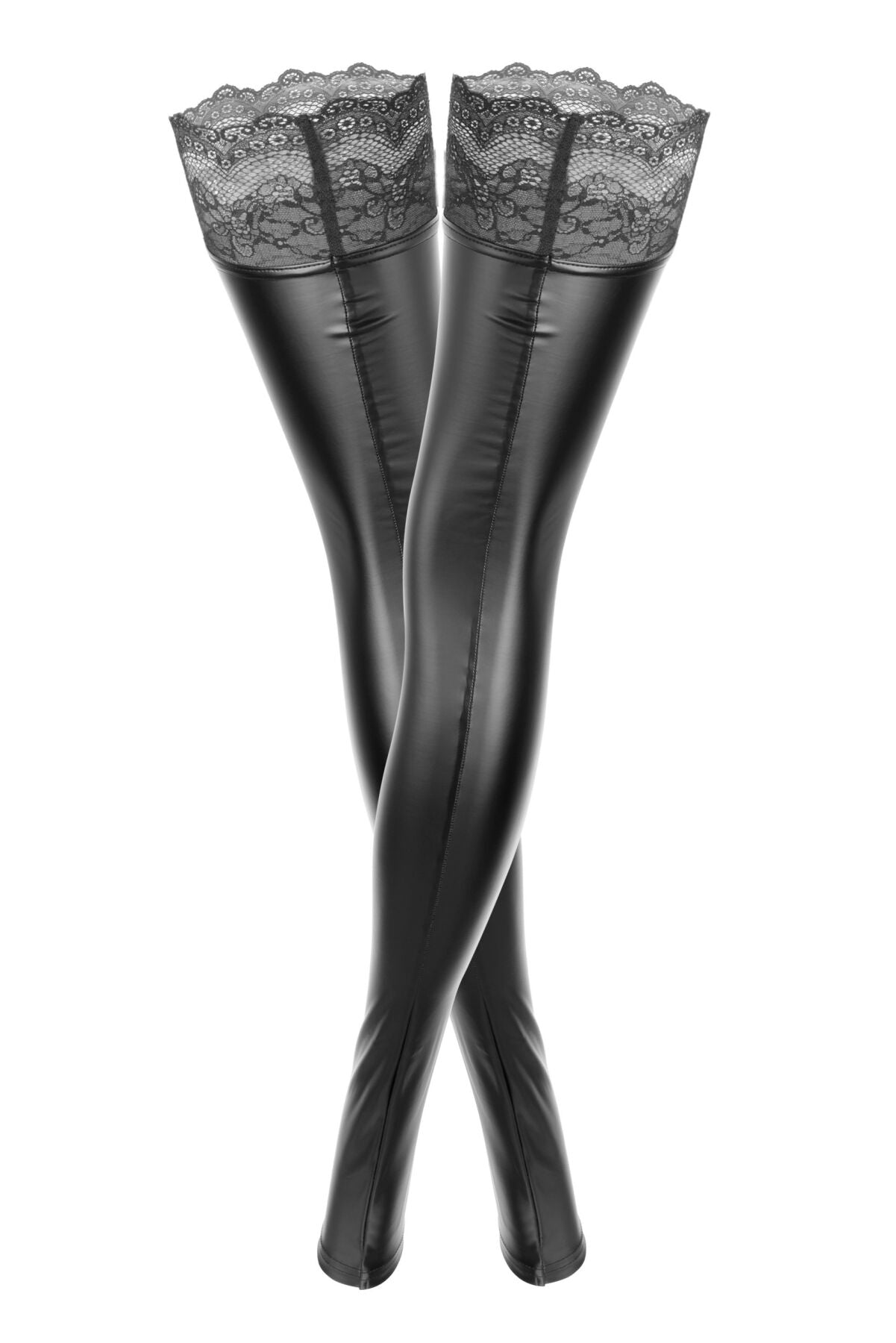 Панчохи з мокрим ефектом Noir Handmade F135 Powerwetlook stockings, S, без мисків