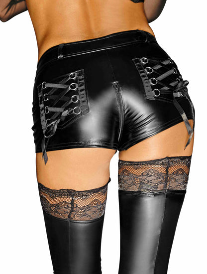 Шортики з мокрим ефектом Noir Handmade F138 Powerwetlook shorts, S