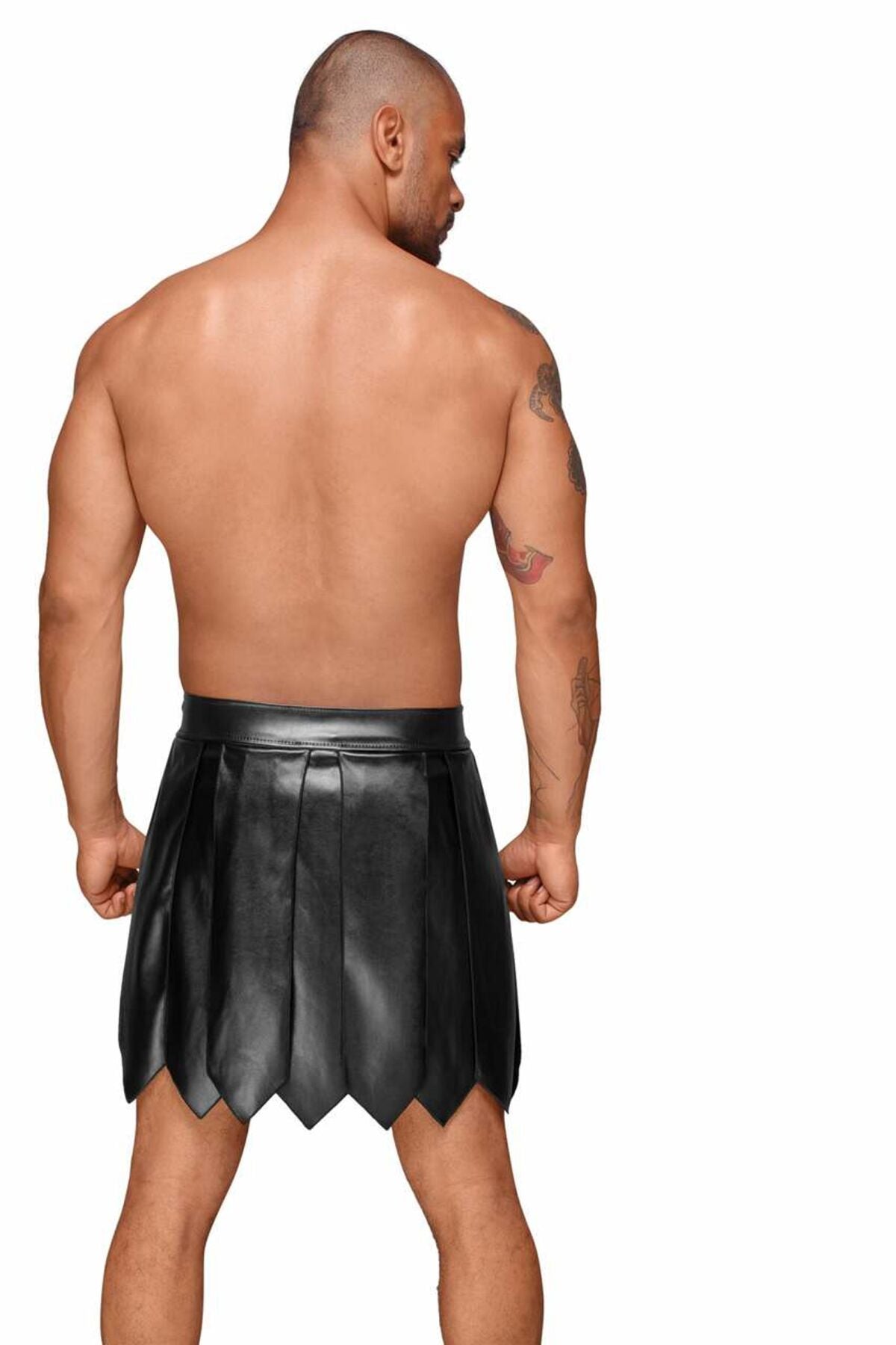 Чоловіча спідниця гладіатора Noir Handmade H053 Eco leather men's gladiator skirt - S