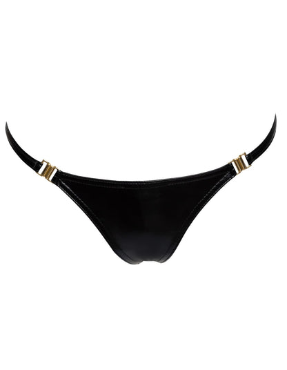 Трусики Noir Handmade P008 Powerwetlook panty with gold clasp - M