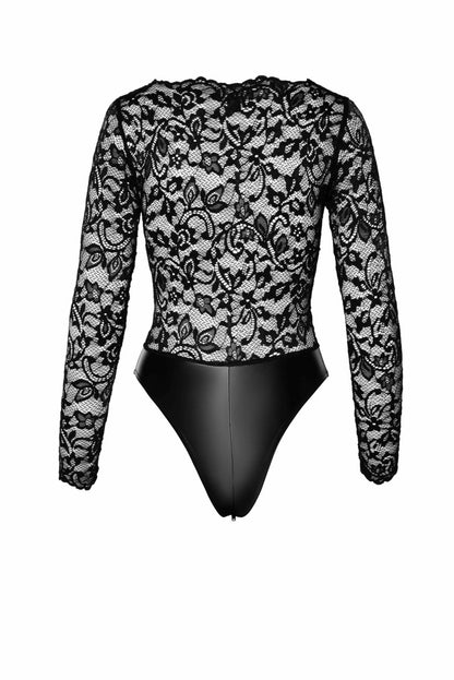 Боді Noir Handmade F296 Psyche bodysuit of lace and wetlook - S