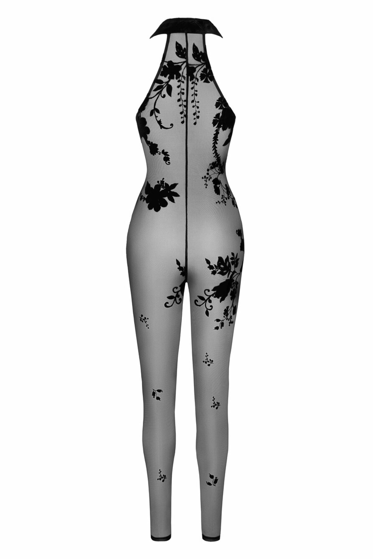 Бодістокінг Noir Handmade F315 Ego flocked mesh halter catsuit - S