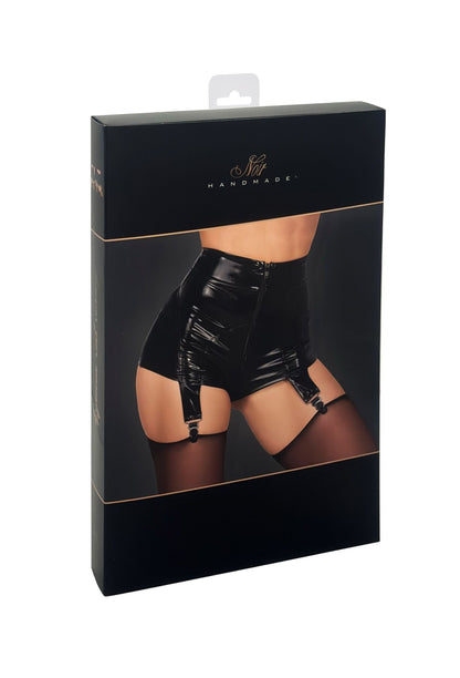 Шортики Noir Handmade F325 Glam suspender wetlook and vinyl shorts - S