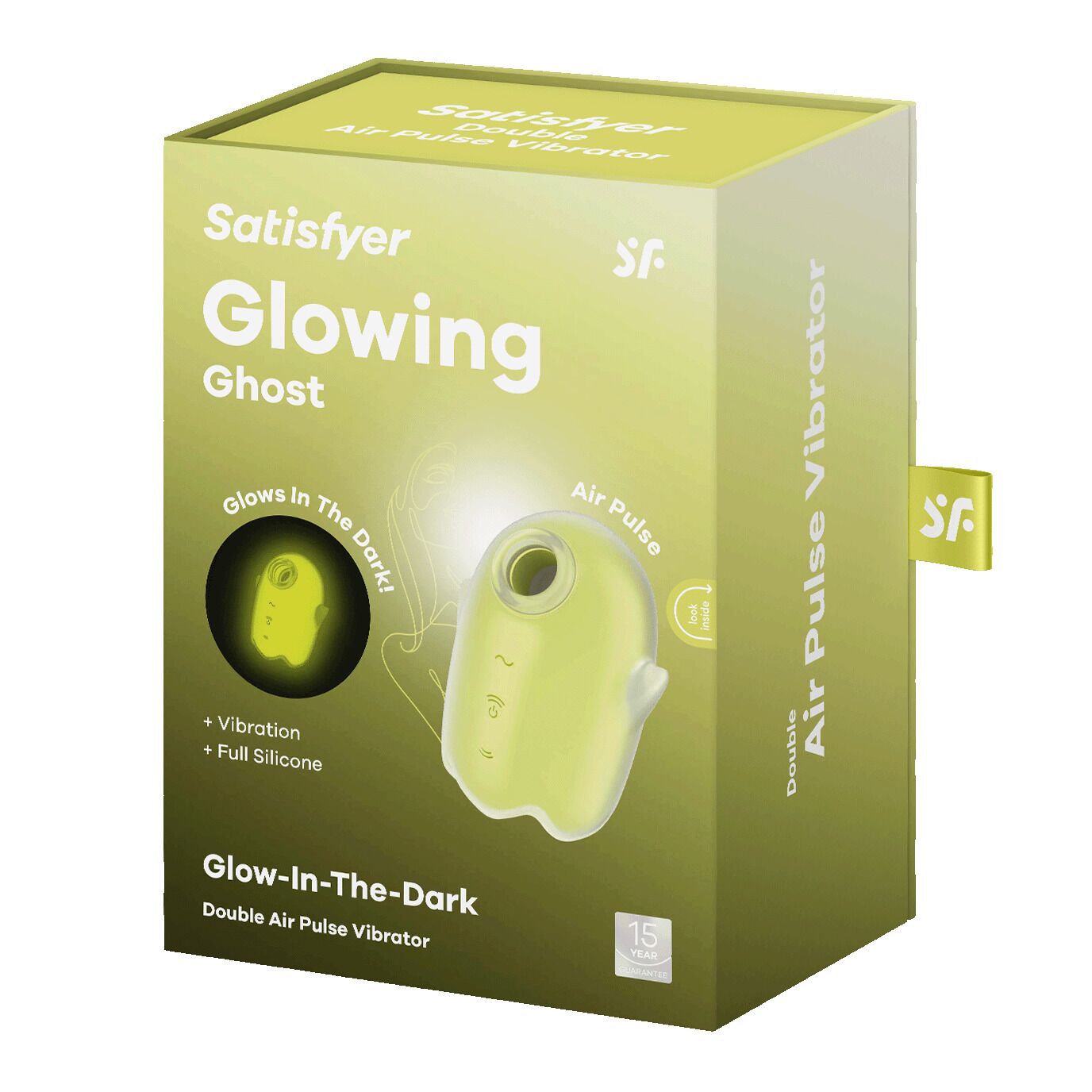 Вакуумний кліторальний стимулятор із вібрацією Satisfyer Glowing Ghost Yellow