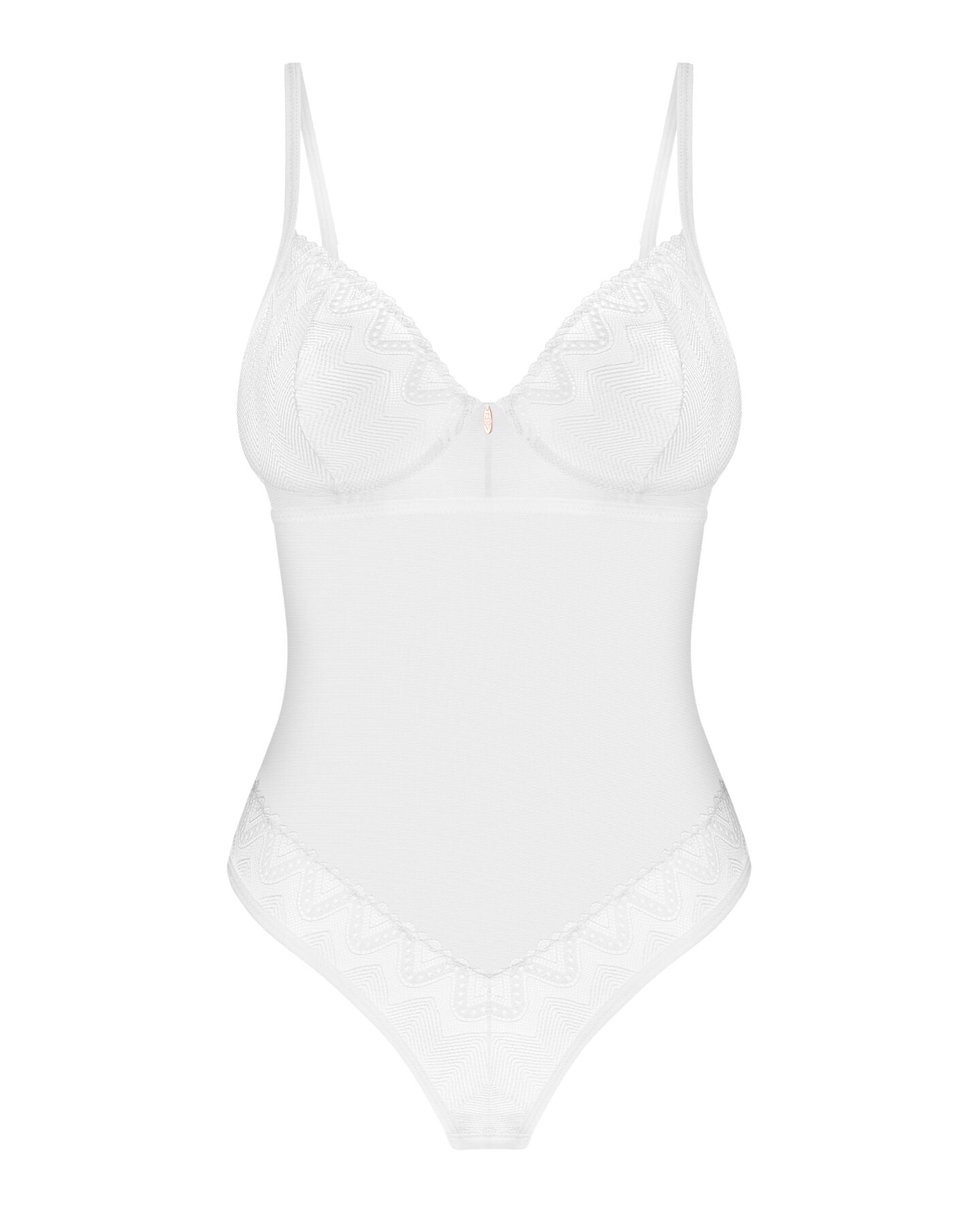 Боді Obsessive Alissium Teddy White, M/L, ліф з м’якою чашкою, високі вирізи для ніг