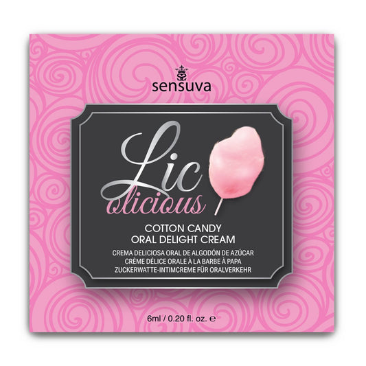 Пробник гелю для мінету Sensuva Lic-o-licious Cotton Candy (6 мл), оліїстий, без цукру