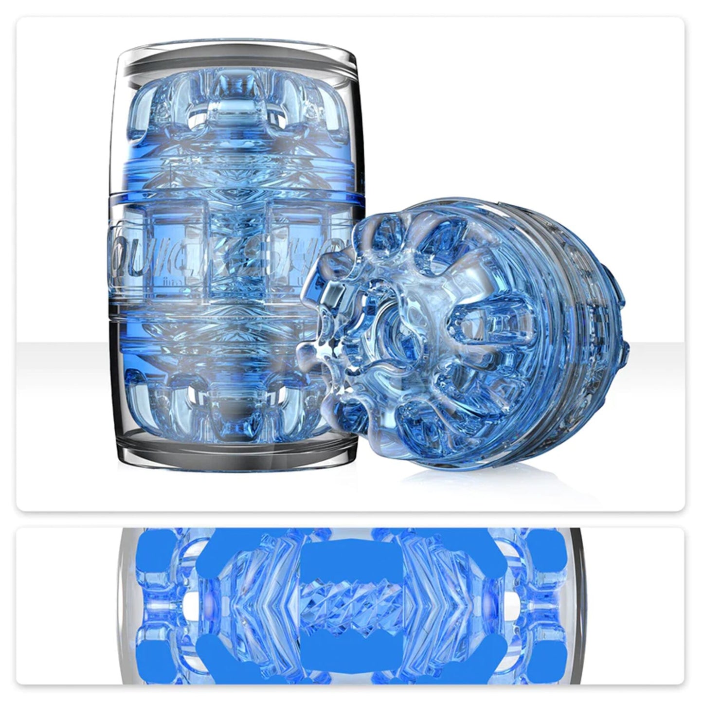 Мастурбатор Fleshlight Quickshot Turbo Blue Ice, компактний, чудово для пар і мінету