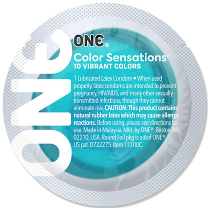 Презерватив ONE Color Sensations - Catch the perfect ONE (Aqua) 1 шт