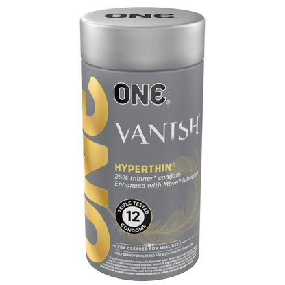 Презервативи ONE Vanish Hyperthin 12 шт, подарункова упаковка тюб