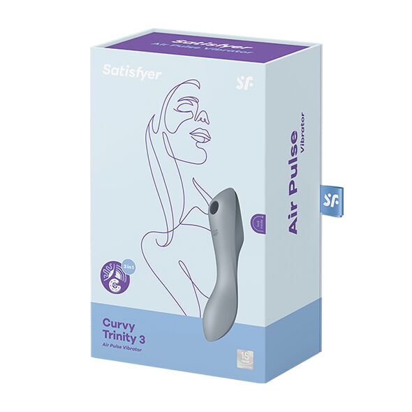 Вакуумний стимулятор з вібрацією Satisfyer Curvy Trinity 3 BlueGrey